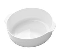 COLLBATH Plat de Cuisson Céramique Blanche avec Double Poignée Résistant à Haute Température pour Gratins et Rôtis Bol de Cuisson Hôtelier Élégant et Facile à Nettoyer