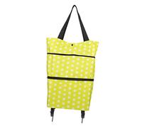 COLLBATH Plier Le Panier De Cordon Chariot Pliant De Voyage Polochon Réutilisables Panier à Linge Buggy D'épicerie Rétractable Caisse à Main Tissu Oxford Green