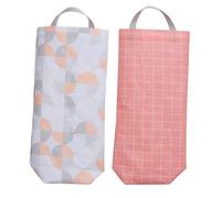 COLLBATH Pochettes De Rangement Suspendues pour Poubelles De Rangement Pliable Pochette De Rangement pour Placard Tissu Oxford Cordon De Serrage Style Aléatoire
