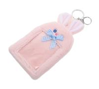 COLLBATH Porte-Cartes Peluche K-Pop avec Porte-clés Étui Protecteur pour Carte Étudiante et Professionnelle Design Lapin Cartoon Doux et Rangement Sécurisé pour Badges et Photocards