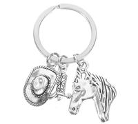 COLLBATH Porte-clés Chapeau De Cow-boy Porte-clés Chaussures Porte-clés Botte De Cowboy Porte-clés De Cow-girl Porte-clés Cheval Manquer Sacs Alliage De Zinc Texas