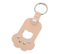 COLLBATH Porte-clés commémoratif pour Animaux de Compagnie Ornement de Chien commémoratif Porte-clés de Souvenir pour Animaux de Compagnie Mémorial des Poils d'animaux Faux Cuir Beige