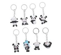 COLLBATH Porte-clés Panda 8 Pièces en Pvc et Métal, Décoration Adorable pour Clés et Paquet, Léger et Facile à Porter, Présent Créatif pour Femmes Amoureuses des Animaux Style Aléatoire