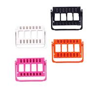 COLLBATH Porte-foret à Ongles 4 Pièces 16 Trous Organiseur De Rangement Compact Pour Outils De Nail Art Usage Professionnel Et Personnel Couleur Noire, Rose, Orange Et Gris Blanc