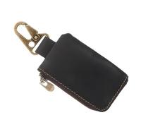COLLBATH Portefeuille à La Taille des Hommes Portefeuille pour Hommes Cale Sac à Main Sac De Clé De Voiture Portefeuille à Fermeture Éclair Noir Couche Supérieure en Cuir De Vachette