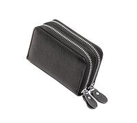 COLLBATH Portefeuille Femme Homme Cuir avec Double Fermeture Éclair Blocage RFID Pochette Multi-Cartes à Soufflet Sécurisée Et Compacte Couleur Aléatoire