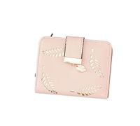 COLLBATH Portefeuille pour Femmes en Style Frais avec Motif De Feuilles Creuses Format Fermeture É Et Boucle Couleur Nude Idéal pour Les Cartes Et La Monnaie