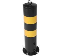COLLBATH Poteau Parking Protection et Isolation des Zones Interdites en Acier Noir, Colonne D'avertissement de Sécurité Robuste pour Barrière de Stationnement