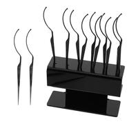 COLLBATH Présentoir à Cils Noir avec Bâtons Courbés Support de Rangement pour Extensions de Cils Organisateur Outils de Pose et Présentoir Professionnel pour Salon de Beauté