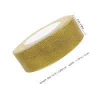 COLLBATH Ruban Organza Doré Paillettes Brillantes pour Décoration Fêtes Mariage Anniversaire DIY Artisanat Floral