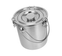 COLLBATH Seau à Lait Acier Inoxydable Avec Couvercle Hermétique Conteneur Multifonction Pour Stockage Huile Eau Et Riz Bac De Transport Pratique Avec Poignée