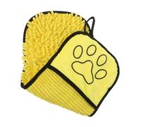 COLLBATH Serviette Microfibre pour Animaux à Absorbante et Douce avec Poches pour pour Chiens et Couleur Jaune