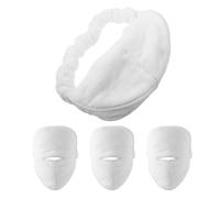 COLLBATH Serviette Nettoyante Visage des Femmes en Corail Polaire Blanc, 4 Pièces, Absorption des Nutriments et Hydratation pour Séance Spa ou Salon