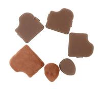 COLLBATH Set de Houppettes Mini Doux Effet Biscuit Chocolat Applicateur Maquillage Visage et Yeux Usage Sec ou Humide Texture Peau Douce pour Finition Précise