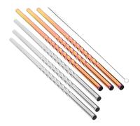 COLLBATH Set de Pailles Métalliques Colorées Acier Inoxydable pour Boissons avec Brosse de Nettoyage Réutilisables pour Cocktails Smoothies et Bubble Tea Design Élégant et Surface Lisse