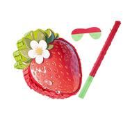 COLLBATH Set Pinata Fraise Rouge avec et Bandeau Décoration Fête Anniversaire et Shower Jeu Interactif pour Garçon Fille Accessoires Confettis Thème Fruits