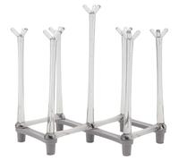 COLLBATH Support à Gobelets Extensible en PP Gris Clair Porte-Verres à Vin Pliable et Stable Rack de Stockage Pratique Cuisine Compacte Étagère Égouttoir pour Verres à Pied Usage
