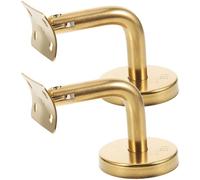 COLLBATH Support de Main Courante en Acier Inoxydable 2 Pcs, Équerre Murale Dorée 60x60 Mm, Support de Rampe D'escalier Intérieur Solide et Résistant aux Rayures, Accessoires pour Rambarde