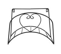 COLLBATH Support Mural en Fer Noir 33X24 CM pour Tuyau d'Arrosage Support de Rangement de Tuyaux d'Extérieur Décoratif Étagère Murale Robuste pour Jardin et Équipement d'Arrosage