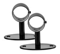 COLLBATH Supports de Main Courante en Acier Inoxydable Noir 2 Pièces Fixation Murale pour Rampe d'Escalier Support Stable et Réglable pour Tube Rond Accessoires Robustes pour