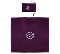 COLLBATH Tapis de Tarot en Velours Violet 60x60 Cm avec Pochette de Rangement 11,5x18 Cm pour Cartes Divinatoires et Accessoires, Ensemble Pratique pour Divination, Jeu de Tarot et Rituels