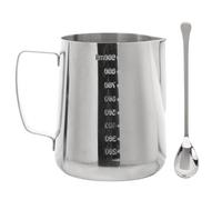 COLLBATH Tasse à Mousseur à Lait Inoxydable 304 avec Graduation Intérieure et Extérieure 900 Ml Cuillère 19 CM pour Café Pot à Fondre la Cire Multifonction Ustensile la Cuisine Maison et