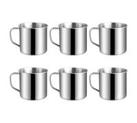 COLLBATH Tasses En Acier Inoxydable Pour Enfants - 190 Ml 6pcs Gobelet Avec Poignée Idéal Pour L'École Et Les Activités Extérieures Gobelet Multi-Usage Pour Boissons Chaudes Et Froides