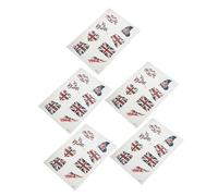 COLLBATH Tatouages Temporaires Visage Drapeau Royaume-uni Lot 5 Pièces Tailles Variées Autocollants Pratiques Fans Football Fête