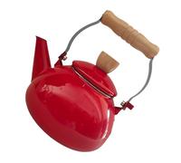 COLLBATH Théière Émaillée Rétro 1,5 l Rouge Avec Poignée En Bois, Compatible Cuisinière à Induction, Bouilloire Chaude Pour Thé En Vrac Et Café, Bouilloire Multifonctionnelle Cuisine