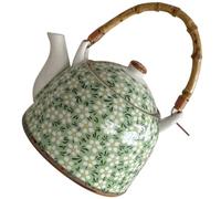 COLLBATH Théière Japonaise en Céramique 800 Ml avec Passoire Intégrée Bouilloire à Thé Moderne pour Maison et Bureau pour Thé en Vrac Design Vert Prune Usage Quotidien et Moments de