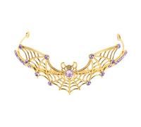COLLBATH Tiara Couronne D'halloween Bandeau De Casque En Toile D'araignée Couronne De Fête Petite Bandeau Toile D'araignée De Fête Doré Métalliques
