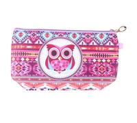 COLLBATH Trousse de Maquillage Étanche avec Imprimé Hibou Coloré Pochette de Rangement Multifonctionnelle pour Voyage Sac à Main Cosmétique Portable