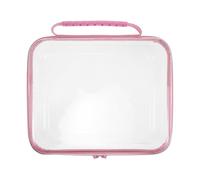 COLLBATH Trousse de Maquillage Rigide Transparente à Fermeture Éclair, Paquet de Rangement Grand Format 24,5 X 20 X 10 Cm, Épaisseur 120 Microns, Organisation Polyvalente pour Cosmétiques,