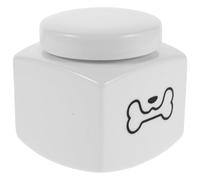COLLBATH Urne Funéraire en Céramique 500 ML pour Cendres de Chat et Chien, Boîte Commémorative Hermétique Blanche Motif Os, Souvenir Solide pour Animaux de Compagnie, Conservation Sécurisée