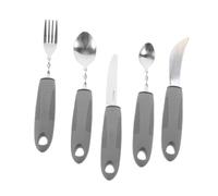 COLLBATH Ustensiles Adaptatifs Antitremblements Acier Inoxydable Poignée Antidérapante PP et Tpr Set Portable pour Personnes Âgées et Patients avec Handicap ou Troubles Neurologiques