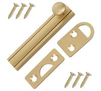 COLLBATH Verrou Coulissant en Laiton Doré 3 Pouces pour Porte Intérieure et Porte-Fenêtre de Salle de Bain, Pêne Dormant Demi-Rond à 90°, Loquet Encastré Silencieux et Robuste pour