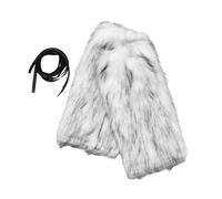 COLLBATH Viking Chunky Leg Warmers Fluffy Furry Medieval Leg Wraps For Women Warm Boot Covers For Cosplay And Costume Accessories Autumn Winter Outdoor Use
