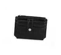 COLLBATH Vintage Porte-Monnaie Compact Fausse Peau Alligator avec Fermeture à Clip Porte Cartes pour Femme Et Homme Portefeuille Portable Noir