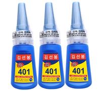Colle 401 3 pièces ensemble de super colle polyvalente adhésif instantané haute résistance séchage rapide réparation à faible blanchiment pour céramique plastique bois métal bricolage fixation d
