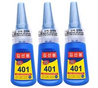 Colle 401 3 pièces Super colle polyvalente, adhésif instantané haute résistance, séchage rapide et faible blanchiment, adhésif de réparation pour céramique, plastique, bois, métal, ongles