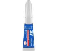 Colle 401 Loctite tube 3g - HENKEL - 303265 bleu avec accents blancs et rouges (capuchon blanc)
