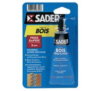 Colle à bois Sader - Prise rapide 5 minutes - Tube 55 ml
