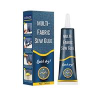 Colle à Coudre, Colle Textile pour Plusieurs Tissus, Colle à séchage Rapide, Solution de Couture idéale pour Les Tissus Denim, Coton, Lin, 50 ML, étanche, Picots antidérapants pour Cuir Liquide
