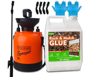 Colle à Gravier Extérieur avec Pulvérisateur 5L, Liant pour Gravier Prêt à l'Emploi, Stabilisant Transparent à Séchage Rapide, Non Toxique pour Jardins, Cours, Patios, Écorces, Galets et Paillis