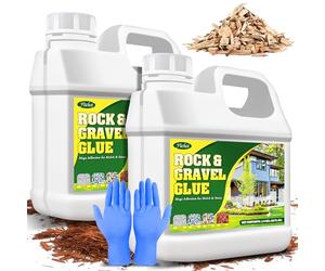 Colle à Graviers, 2L Stabilisateur de Gravier, Fixateur Gravier Extérieur pour les Patios et les Allées de Jardin - Liant pour Gravier pour des écorces et Gravier et Cailloux, Non toxique et Durable