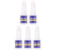 Colle à Ongles 10g à Pinceau, Lot de 5 Flacons Bleus