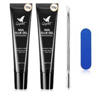 Colle à ongles 15mlx2 - Colle à ongles UV pour Extensions D'ongles et Press On Nails Colle Professionnelle pour Lampe UV Artificielle Nécessaire pour le Durcissement
