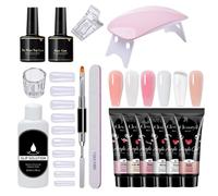 Colle à ongles - 6 pièces, 15 ml | Gel de construction pour extensions d'ongles, extra fort, longue durée, gel d'extension pour adultes, professionnels, passionnés, débutants, comprend un stylo à pinc