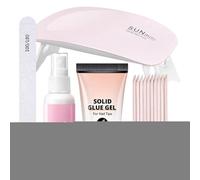 Colle à ongles fixe et dissolvant - Kit de durcissement - Avec lumière UV - Pour voyage, fête, fille, école