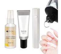 Colle à ongles, kit gel pour colle à ongles | Gel à ongles UV 3 pièces - Presse professionnelle sur les ongles Kit de presse à ongles Kit pour , adhésif longue durée pour salon